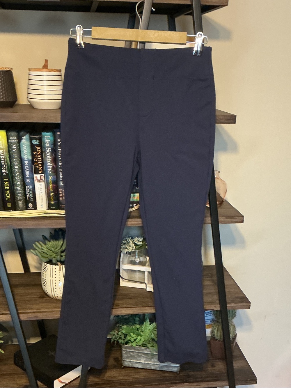 HALARA Women's Navy Stretch Straight-Leg Pants Size M